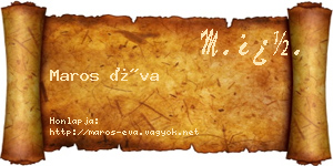 Maros Éva névjegykártya